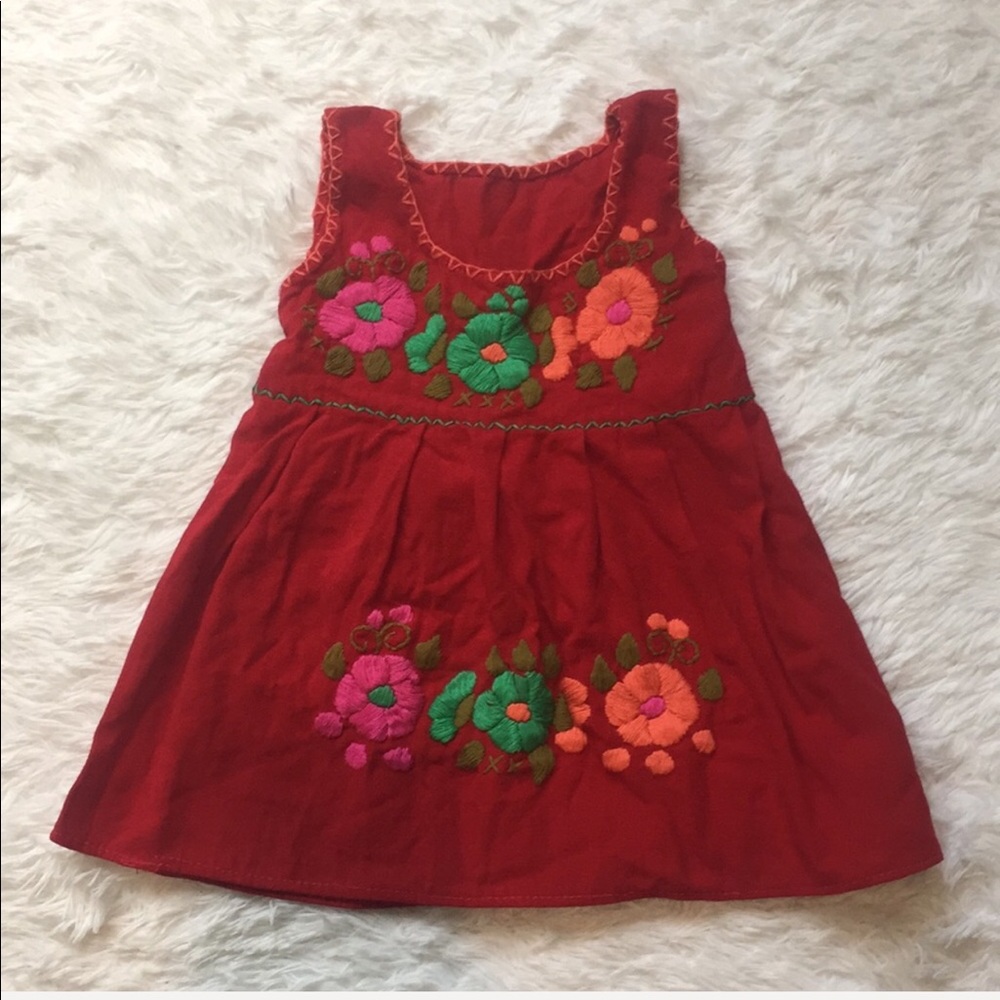 Red Embroidered Dress